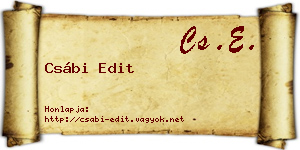 Csábi Edit névjegykártya